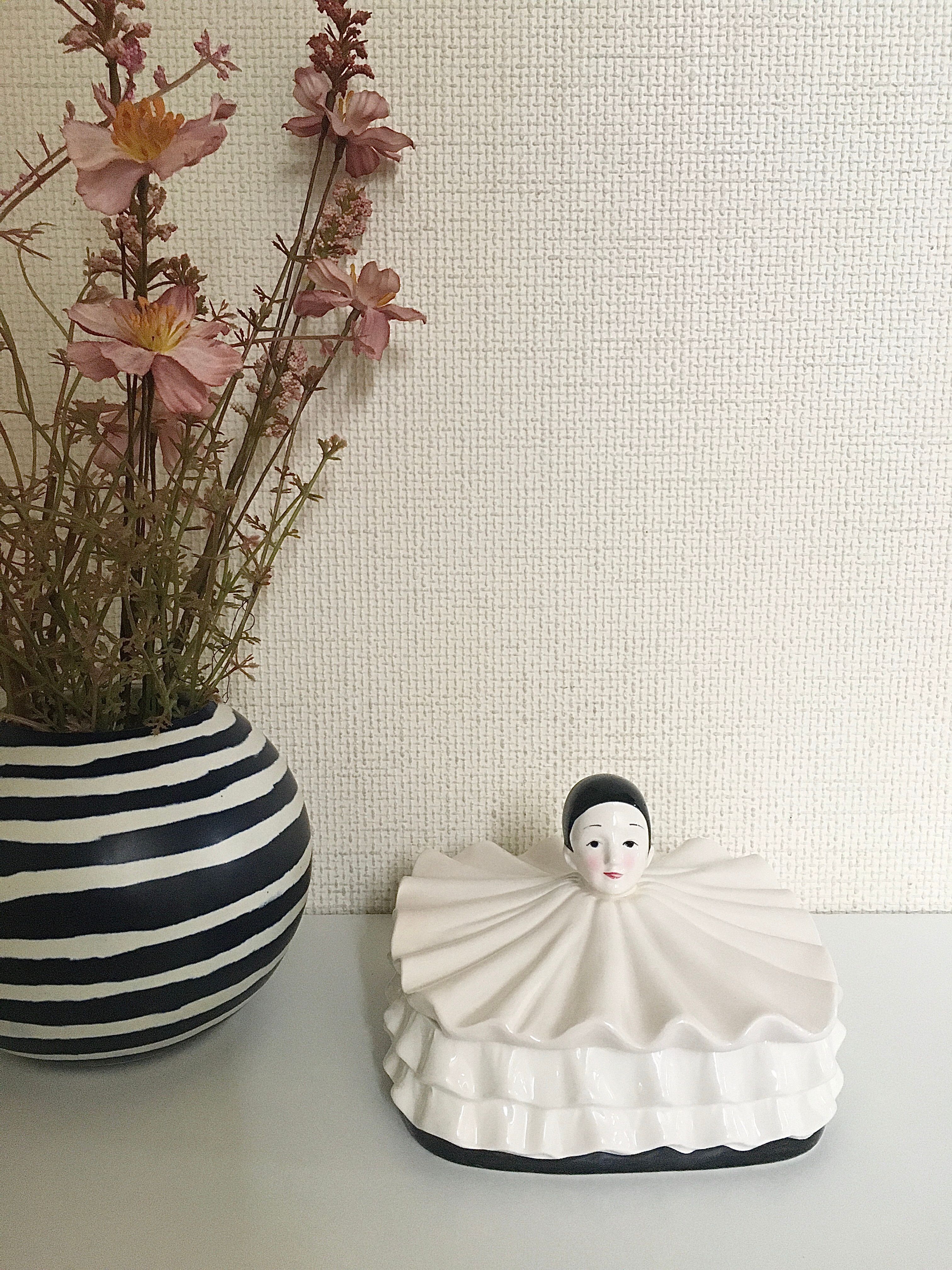 Ceramic Pierrot Jewelry Box