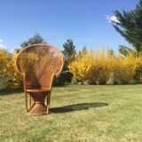 Emmanuelle wicker and rattan chair for adults 1970s