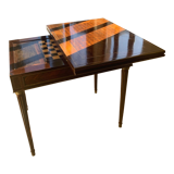 GAMES TABLE Louis XVI late nineteenth, in inlaid checkered rosewood and backgammon