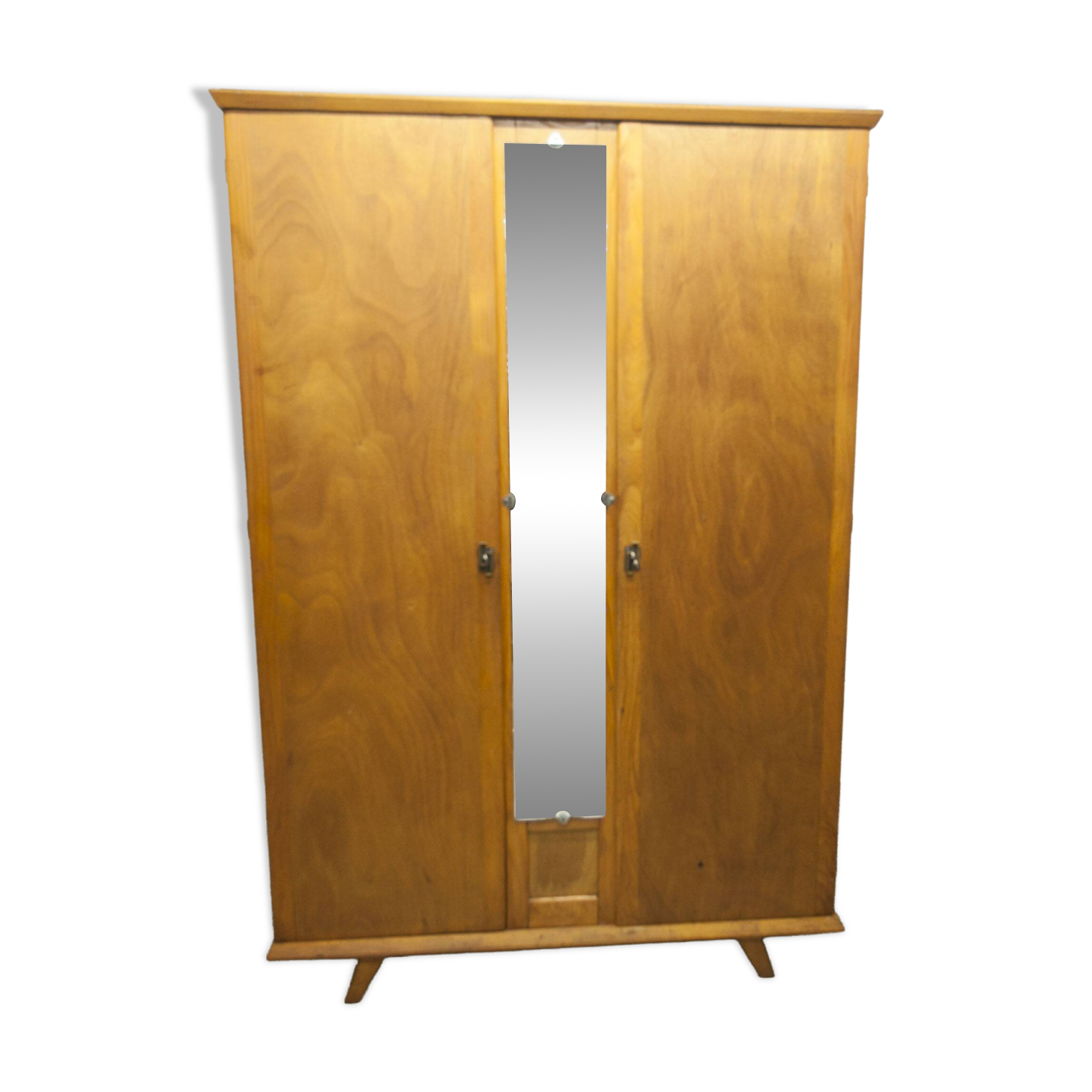 1950s Parisian wardrobe with mirror, 135 x 19 cm