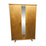 1950s Parisian wardrobe with mirror, 135 x 19 cm