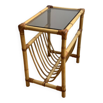 Rattan end table