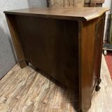 Magnificent curved woodwork buffet with double secret bottom, Louis XV style, in oak, circa 1900