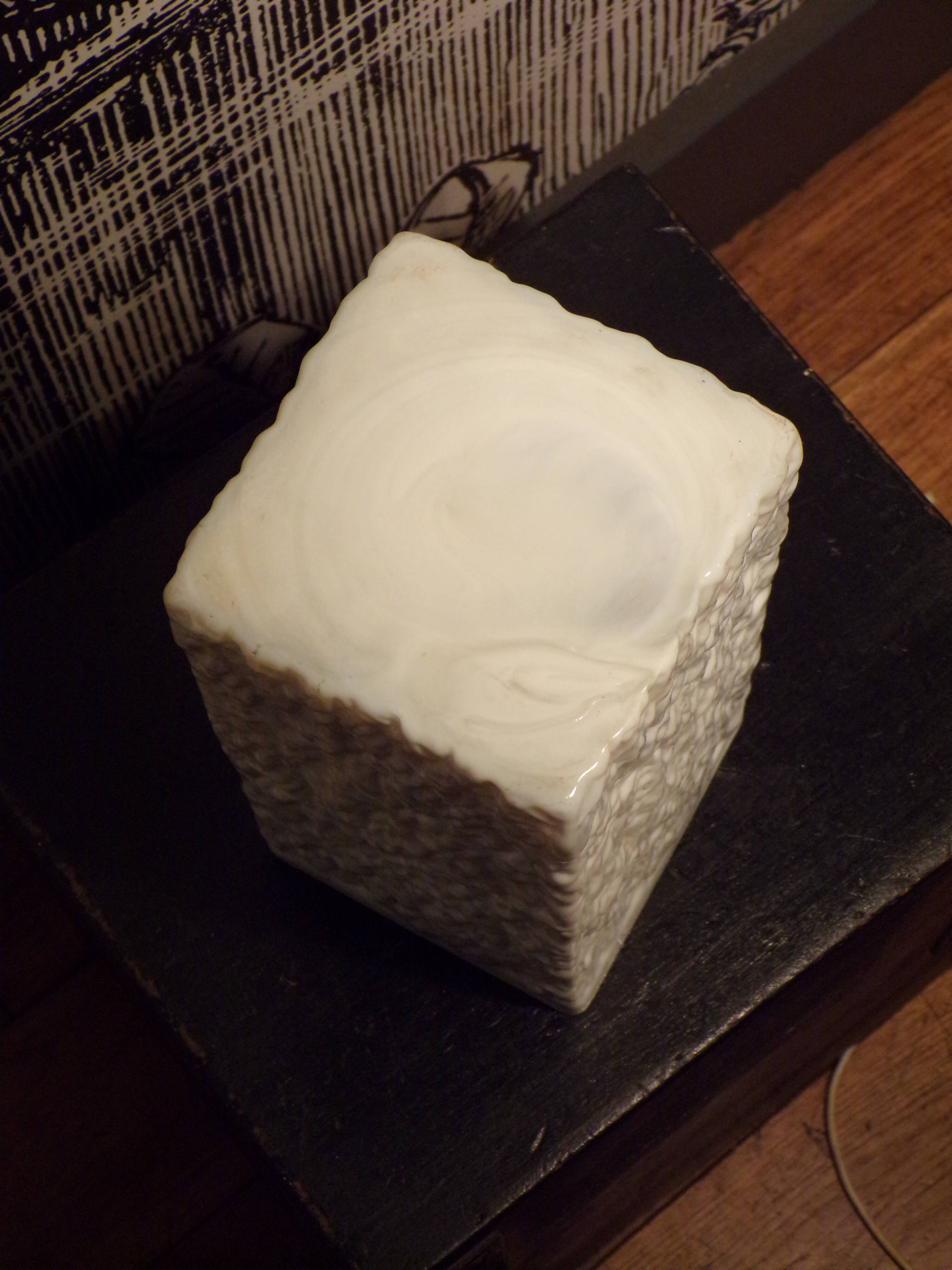 Ingrid brutalist vase in opaline