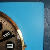 Vintage formica clock silent rectangular wall clock "Blue Kiple"