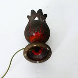 Handmade red ceramic table lamp, Sweden, 1970s