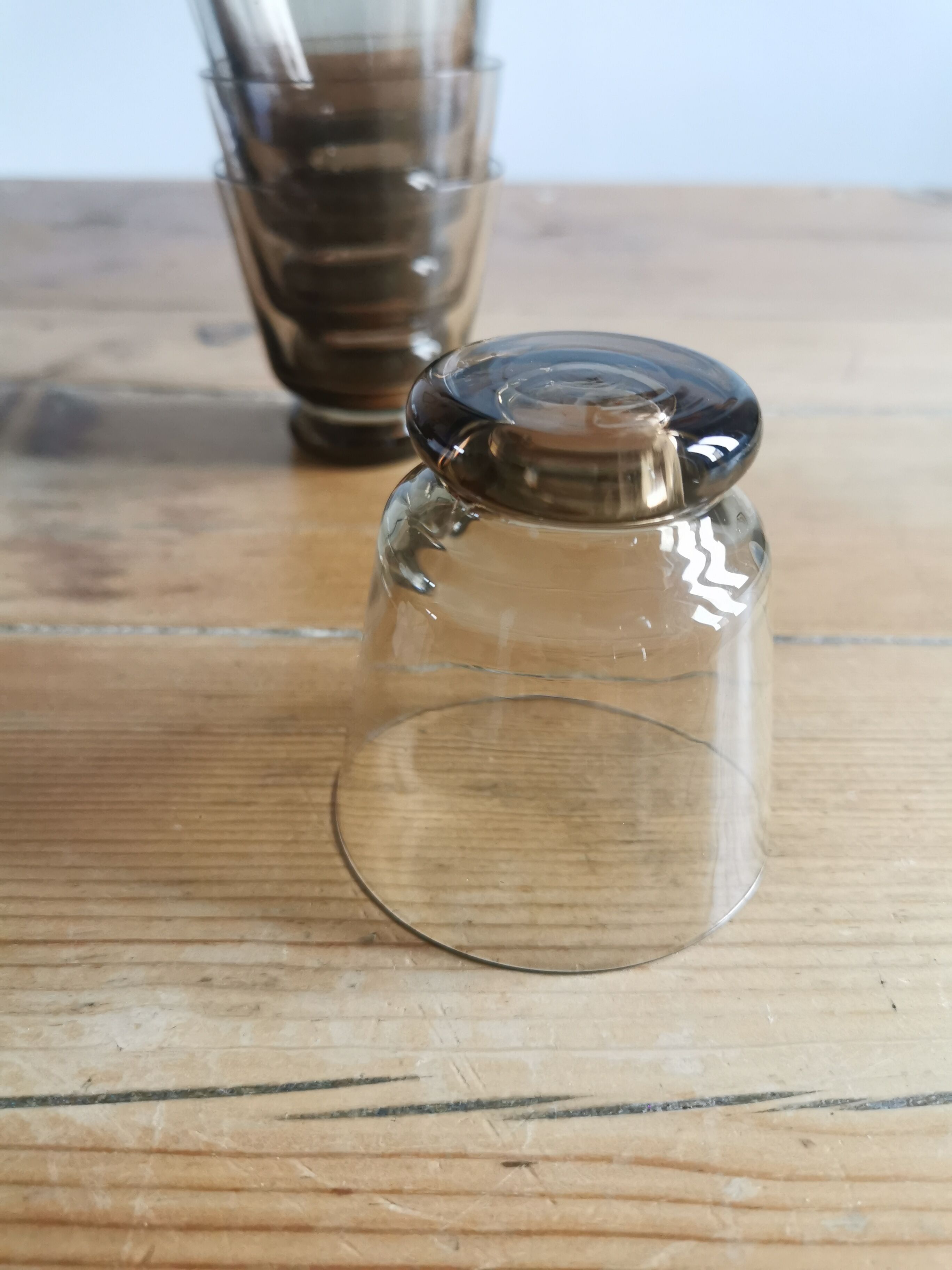 5 smoked glass coffee cup service