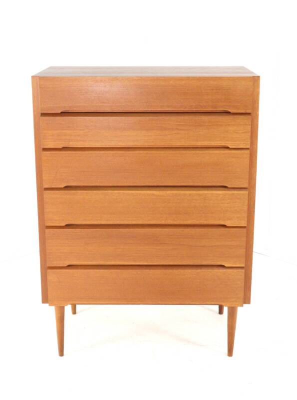 Large tall XL Danish chest of drawers - mid century modern in teak