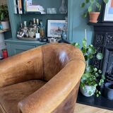 Set of 2 Authentic Leather Club Chairs