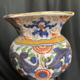 Delft, important 19th century glazed earthenware vase with cut sides
