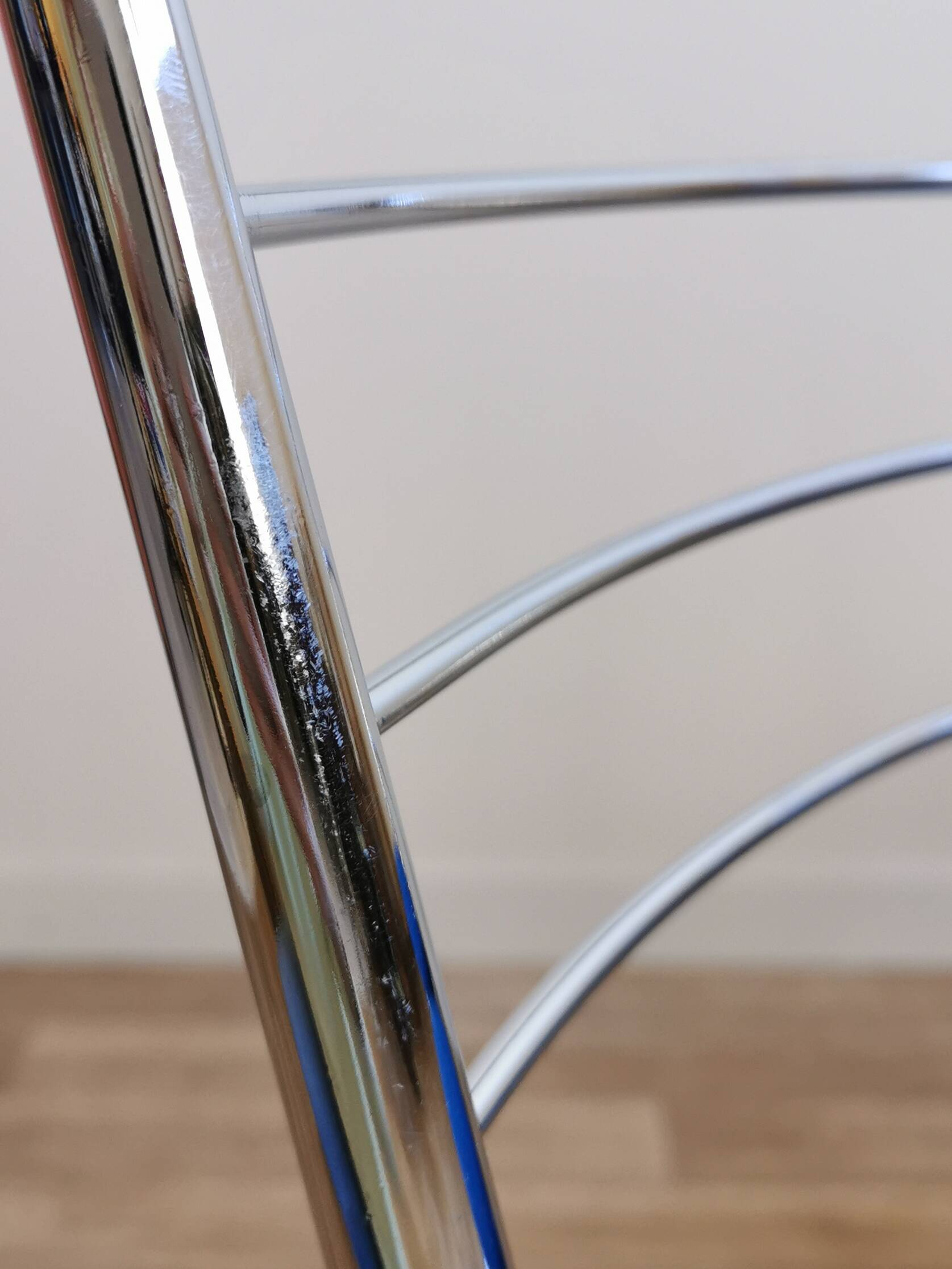 Lot de 3 chaises chrome et cobalt