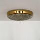 Impressive Mid Century Modern brass and ice glass ceiling lamp