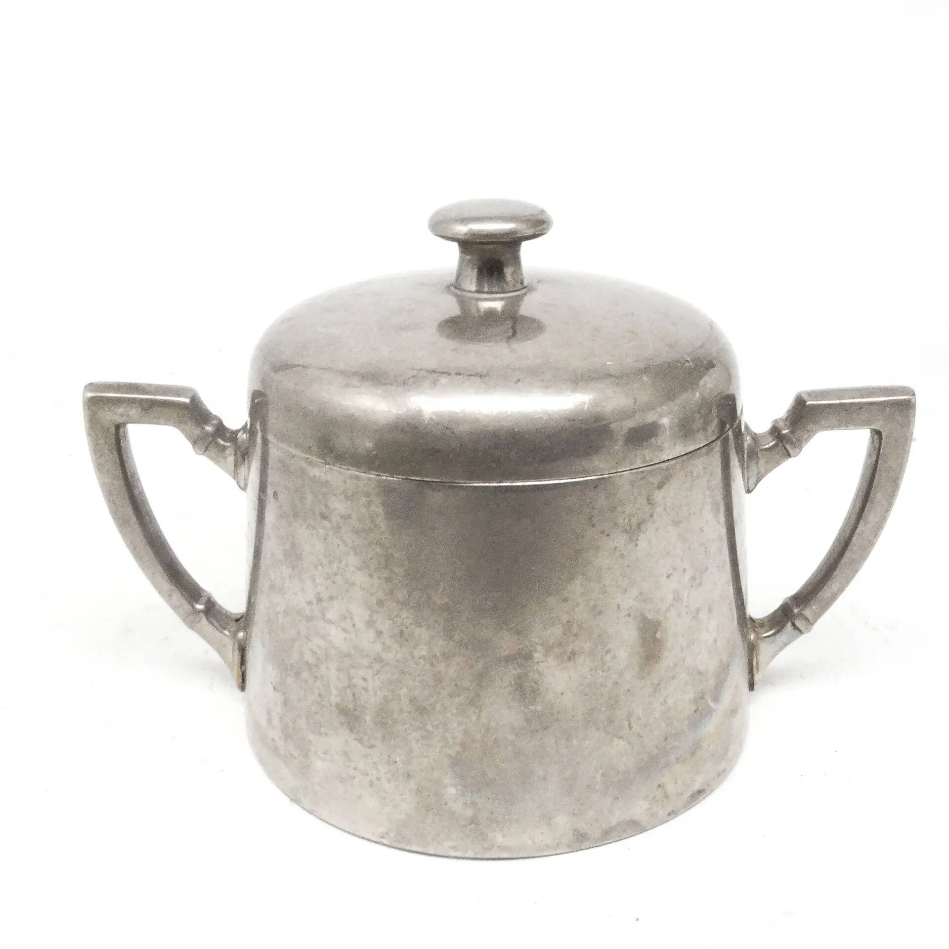 Art Deco sugar bowl, silver-plated brass, Germany, 1920s