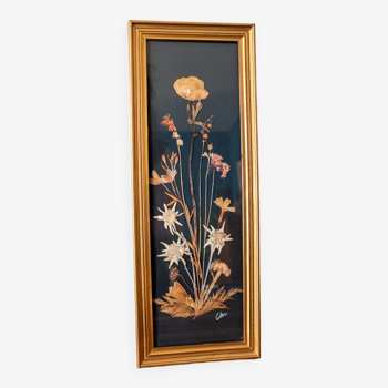 Signed painting of dried flowers