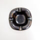 Longchamp mid-century ashtray in glazed ceramic and leather - France 1950s