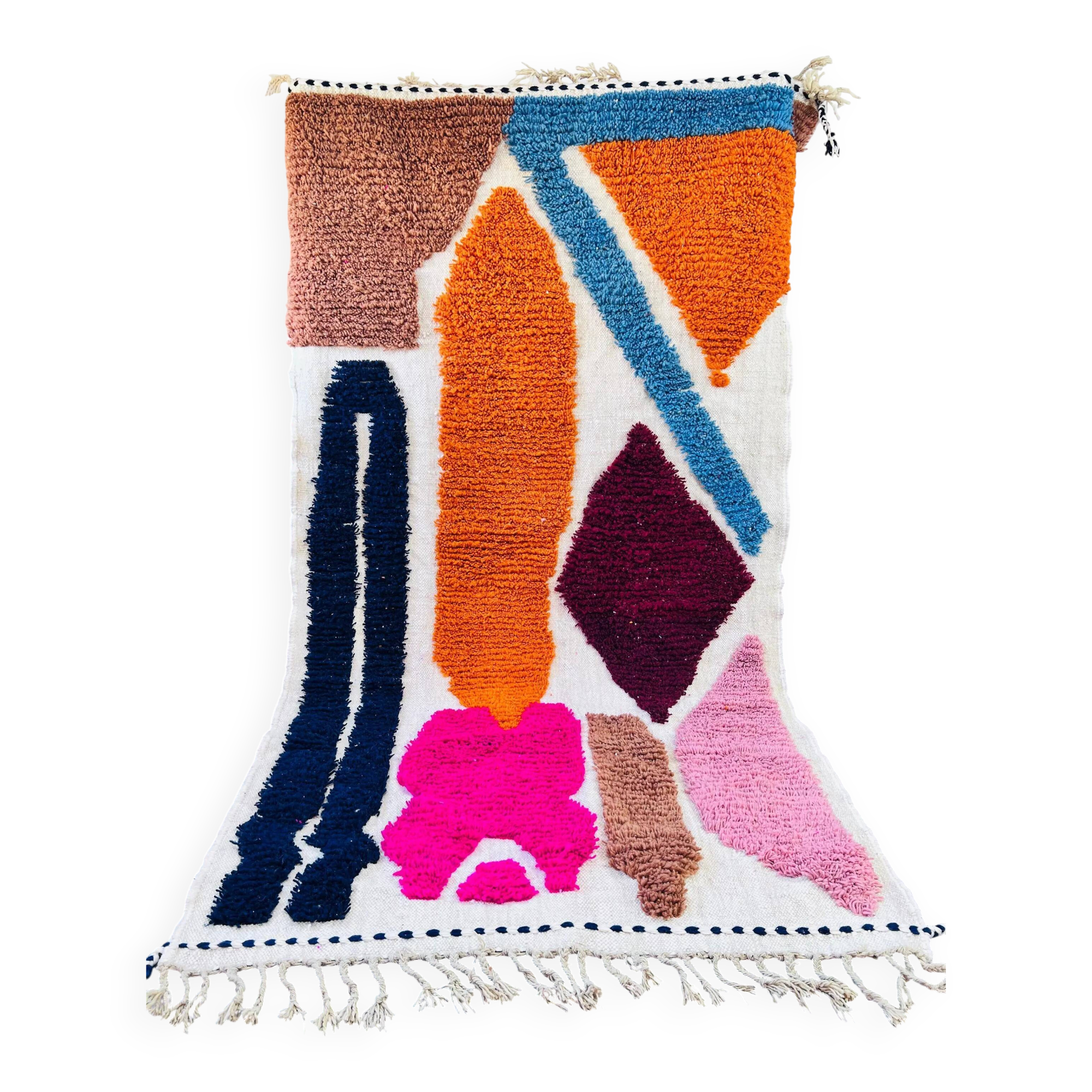 Handmade Berber rug in wool 3 x 2 m