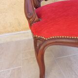 Fauteuil velours rouge