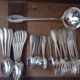 Silver-plated metal cutlery set ercuis in its gadroons model box