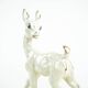 Ceramic deer figurine, glazed Danish pottery from the 1970s