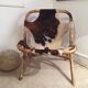 Paire de fauteuils bambou et peau