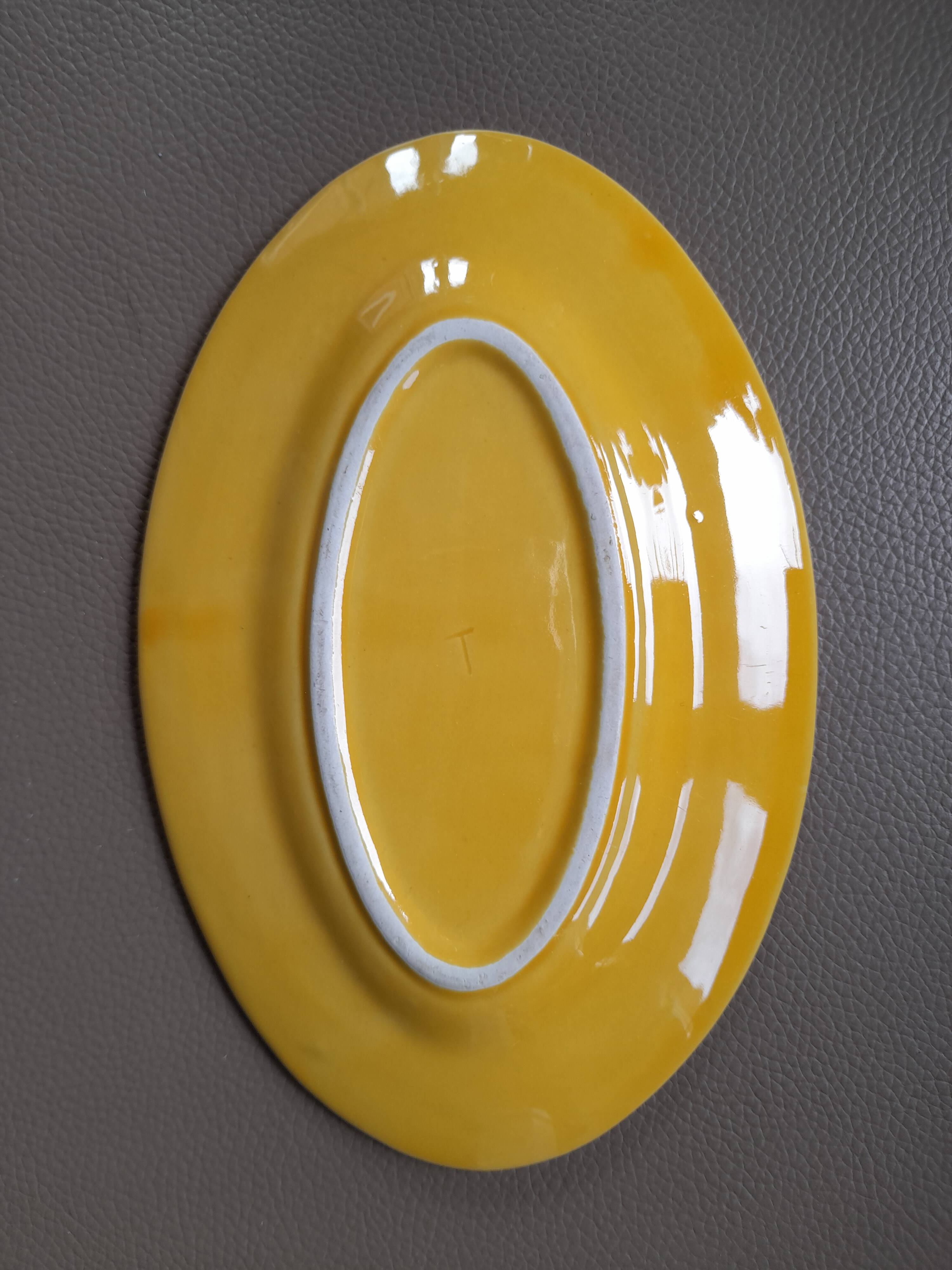 Antique yellow earthenware tea set