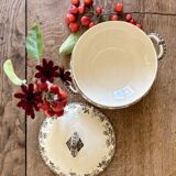Antique ironstone soup tureen, Aplhand model from Sarreguemines