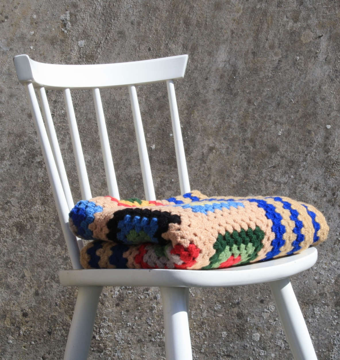 Plaid, couverture vintage au crochet