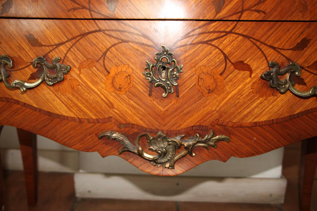 Comfortable style Louis XV rosewood marquetry