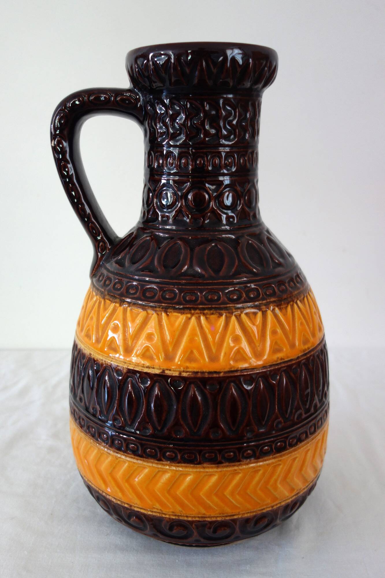 Vintage floor vase Alger decor Bay manufacture, Germany 1960