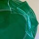 XXXL oval earthenware centerpiece dish with pearl decor, green covered, 1960s