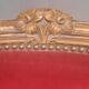 Large bergere de style Louis XV  en velour rouge