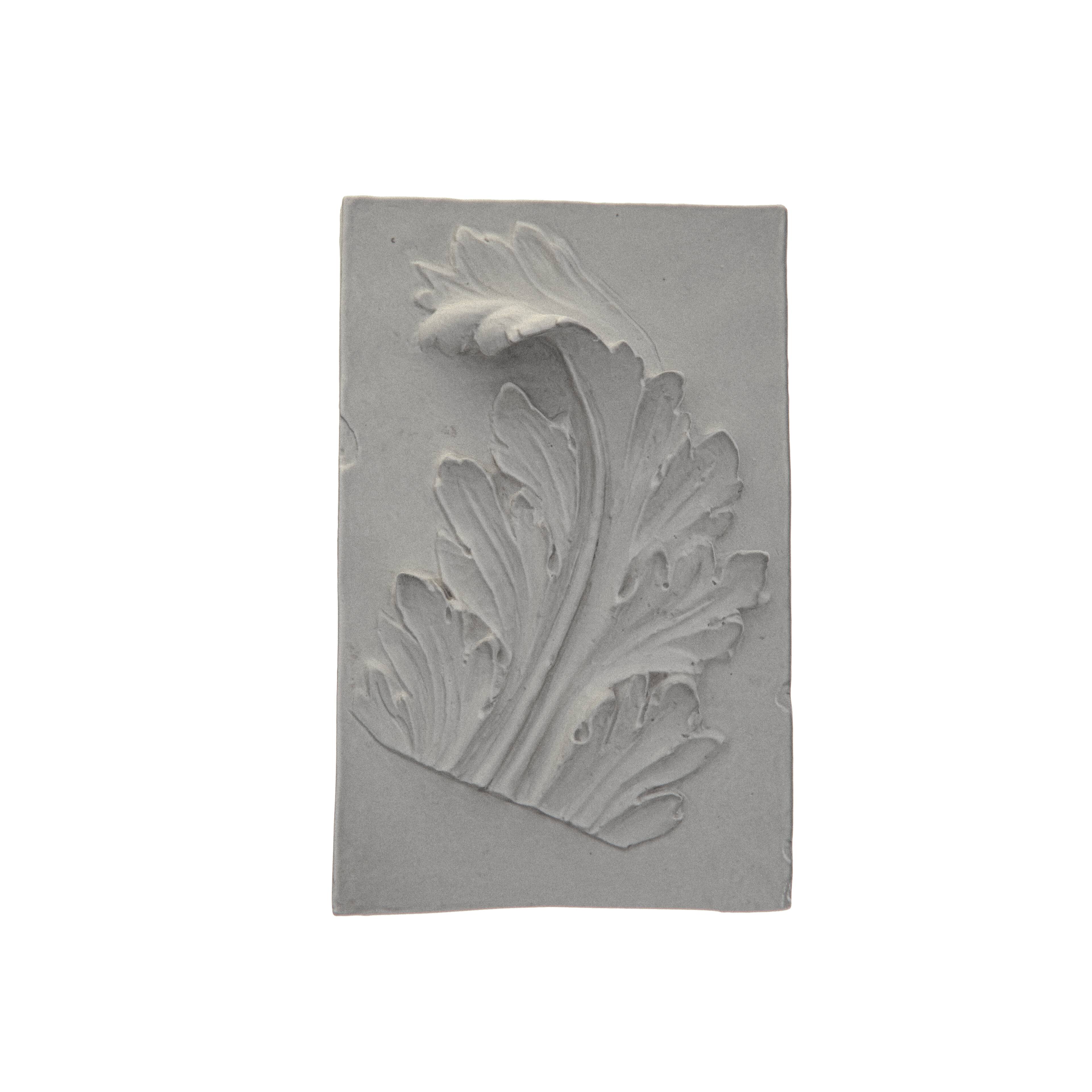 Plaster bas-relief of an acanthus leaf