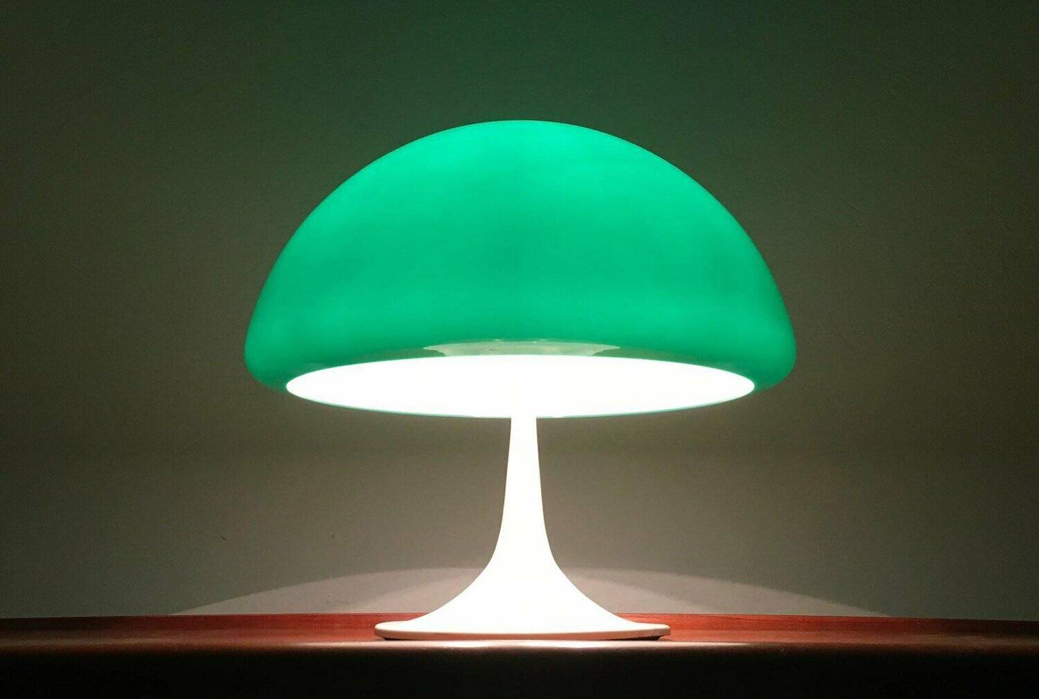 Mid-century green Italian table lamp Toledo by Luigi Massoni for Guzzini, 1960s.