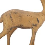 Art Deco gilded doe sculpture on marble base