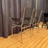 Pair of "Sandows" chairs designed by Rene Herbst, Bauhaus, France, 1980s