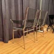 Pair of "Sandows" chairs designed by Rene Herbst, Bauhaus, France, 1980s