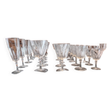Large service of vintage 60s and 70s crystal glasses