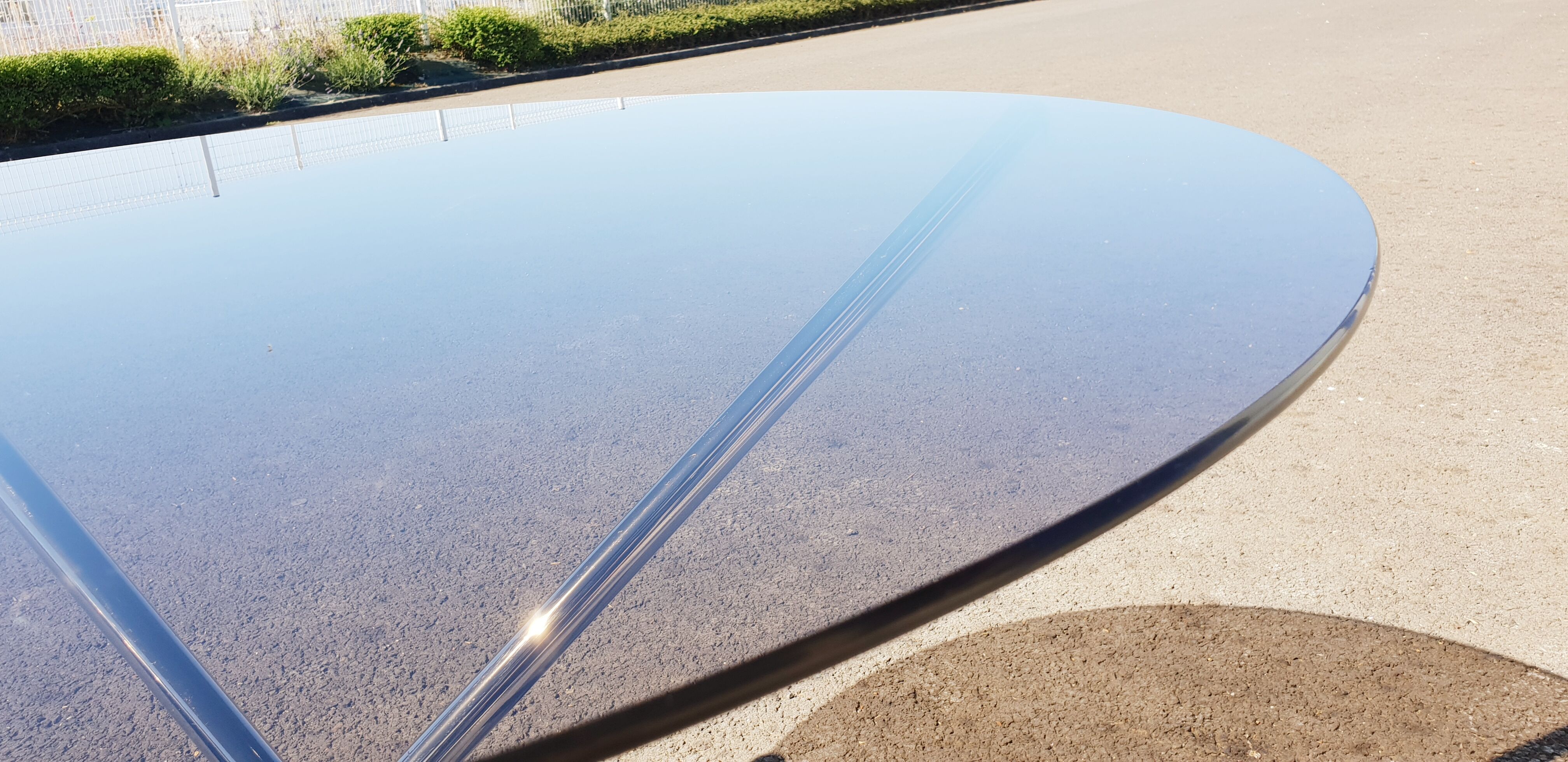 Vintage glass round table