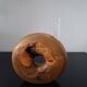 Turned wooden donut soliflore vase