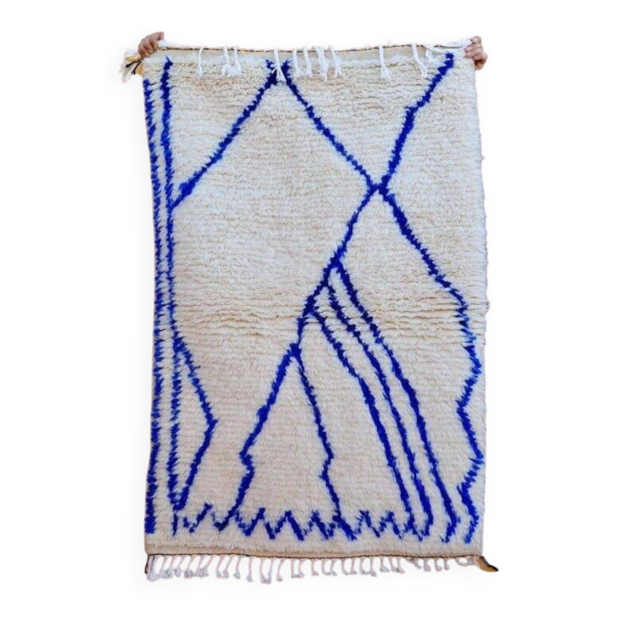 Handmade pure wool rug, size 1.4/2.6 m.