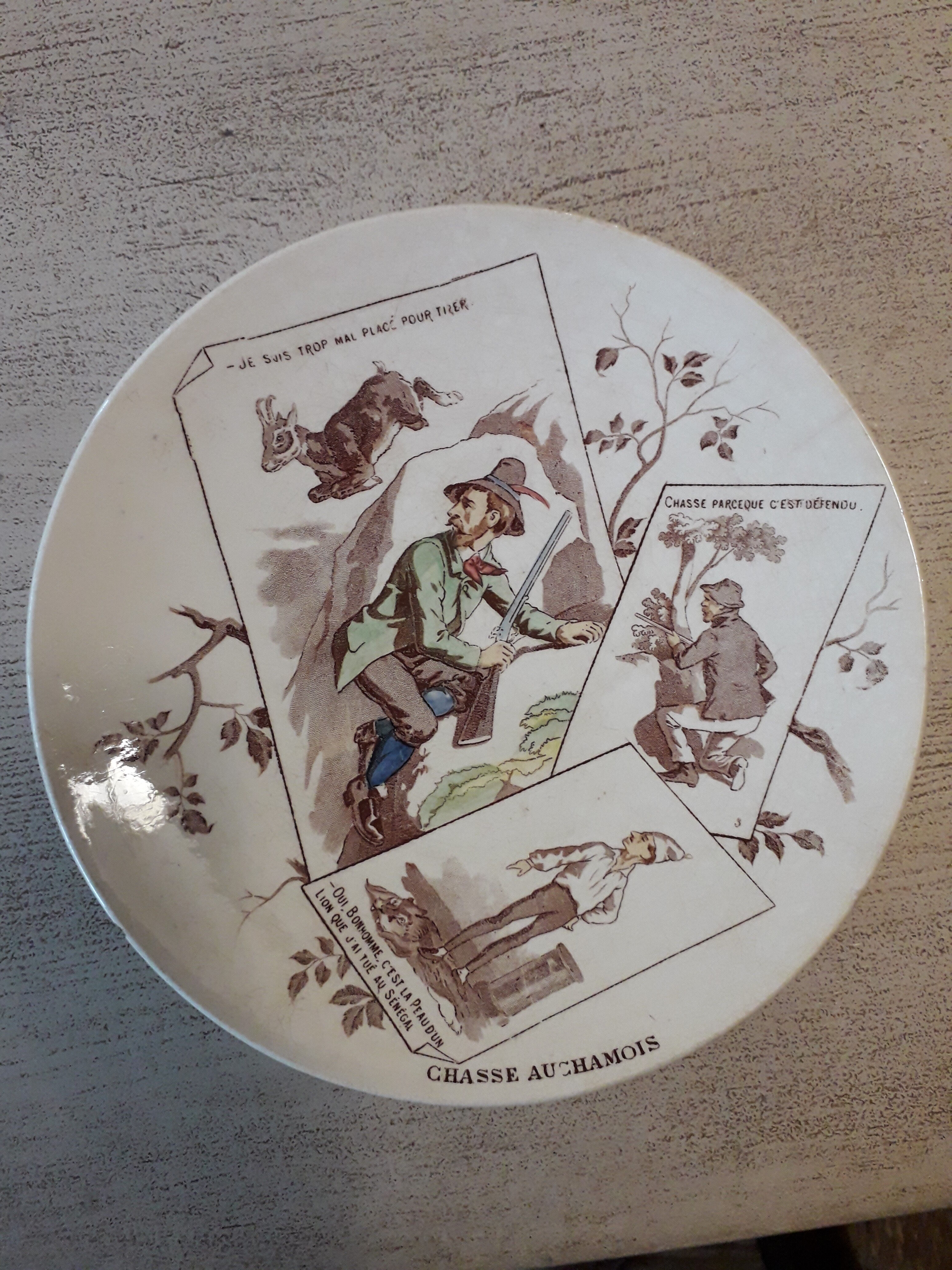 Sarreguemines hunters collection plates