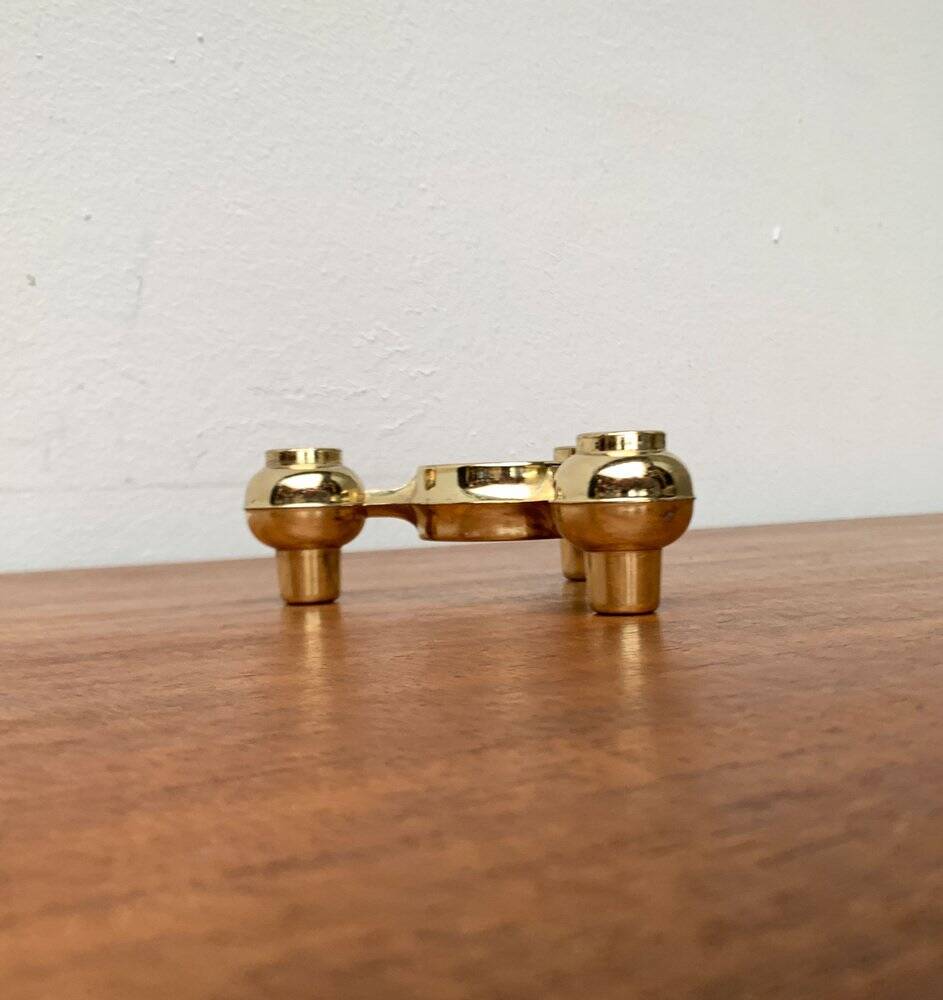 Modular atomic stackable metal candlestick by Quist, 1970s vintage.