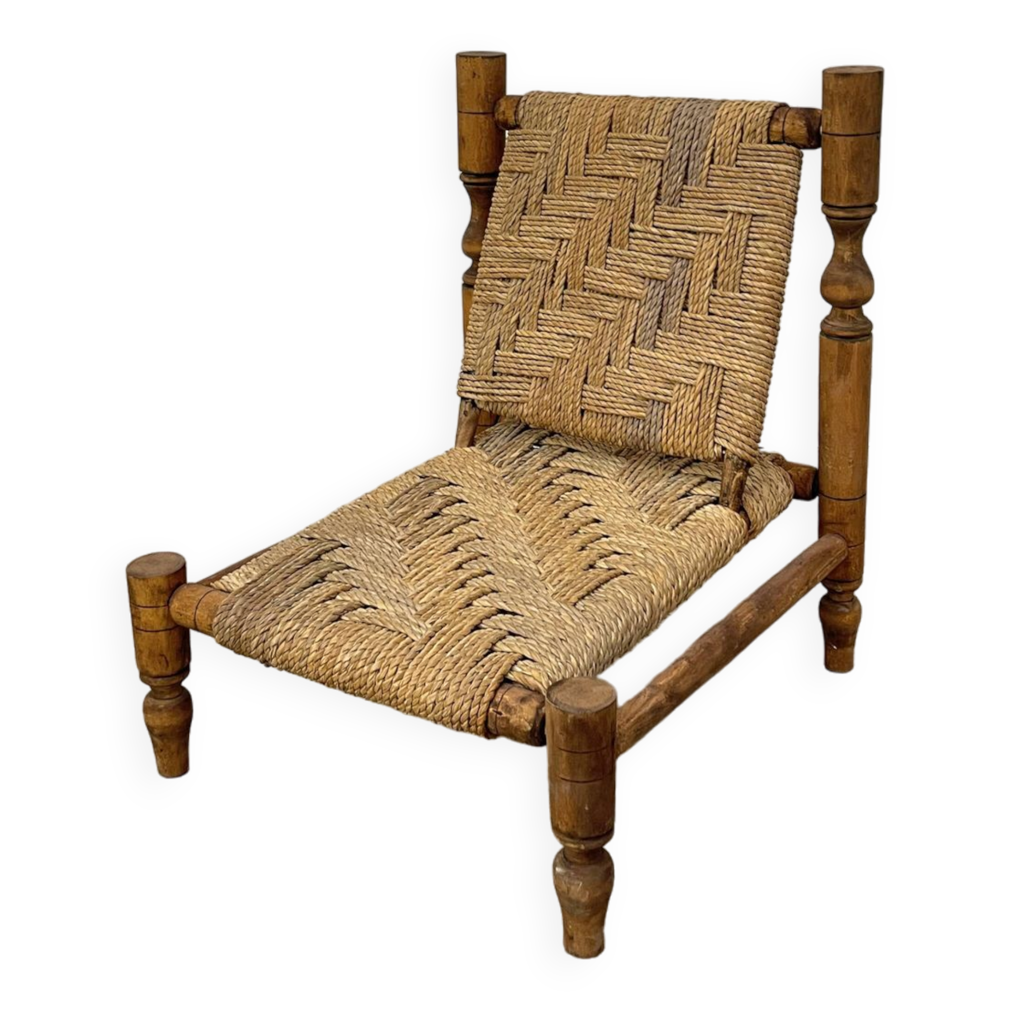 Rope and beech armchair