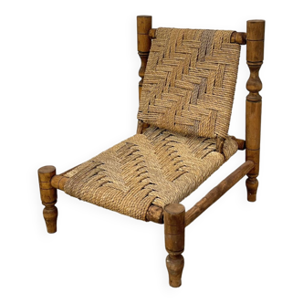 Fauteuil en corde et hêtre