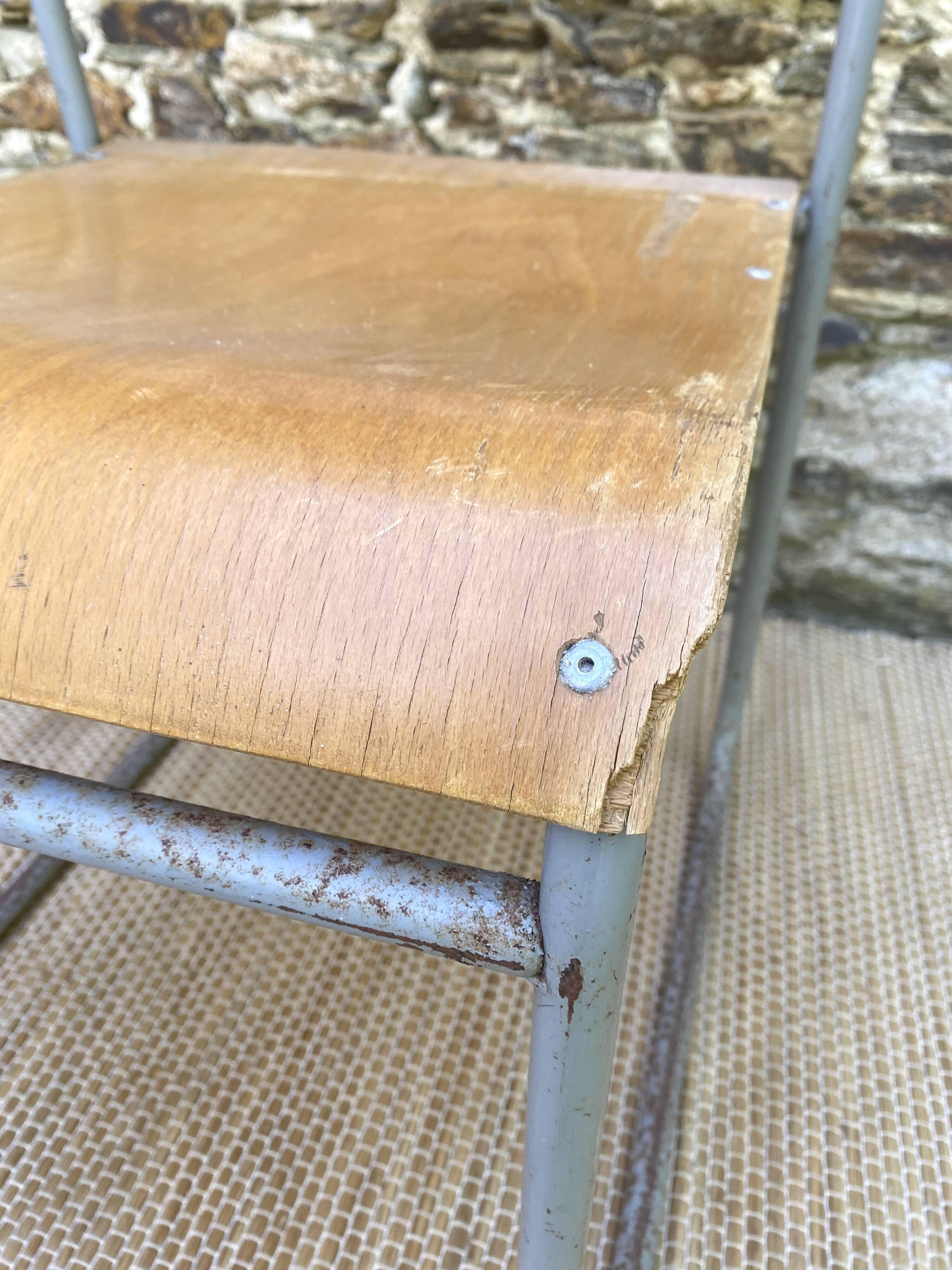 Remploy English industrial sled chairs from the 50s and 60s