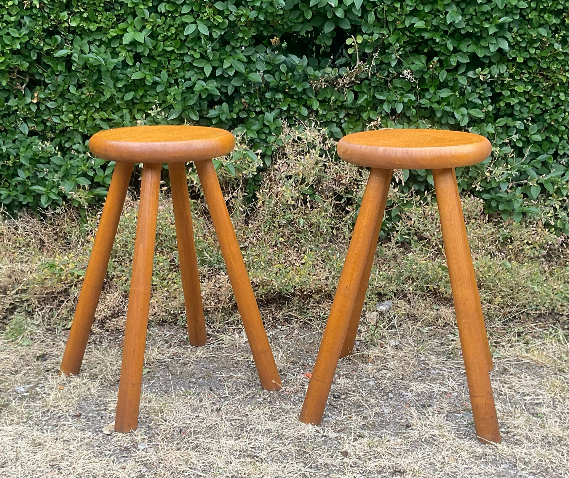 Pair of solid wood stools