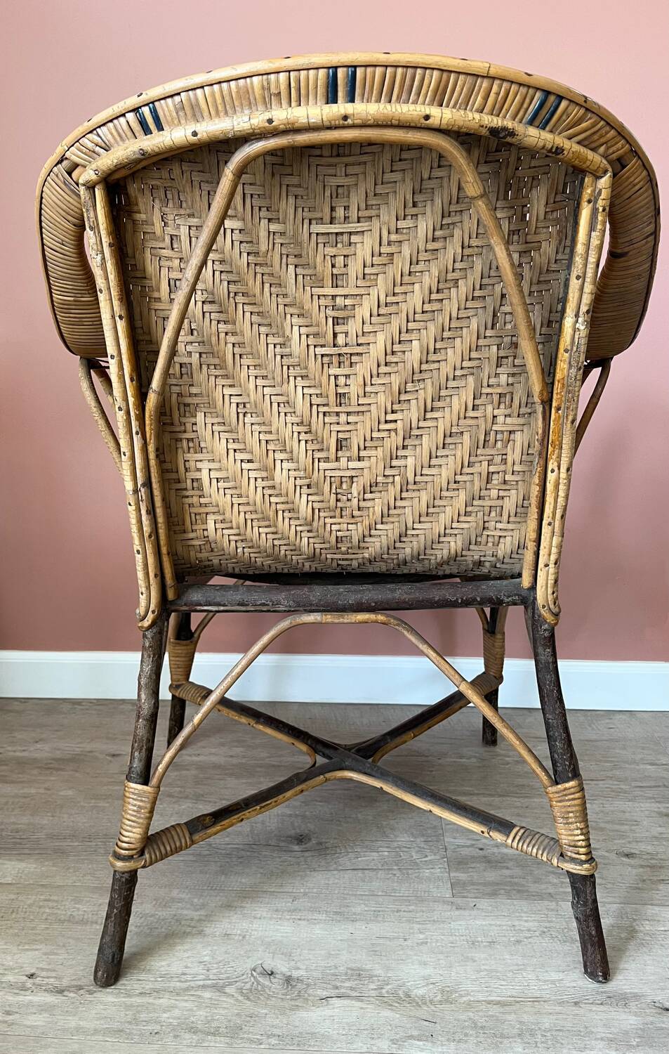 Vintage rattan armchair
