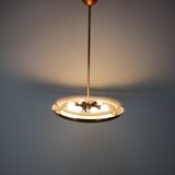 Bauhaus Copper Chandelier UFO by Josef Hurka, Czechoslovakia, 1930s