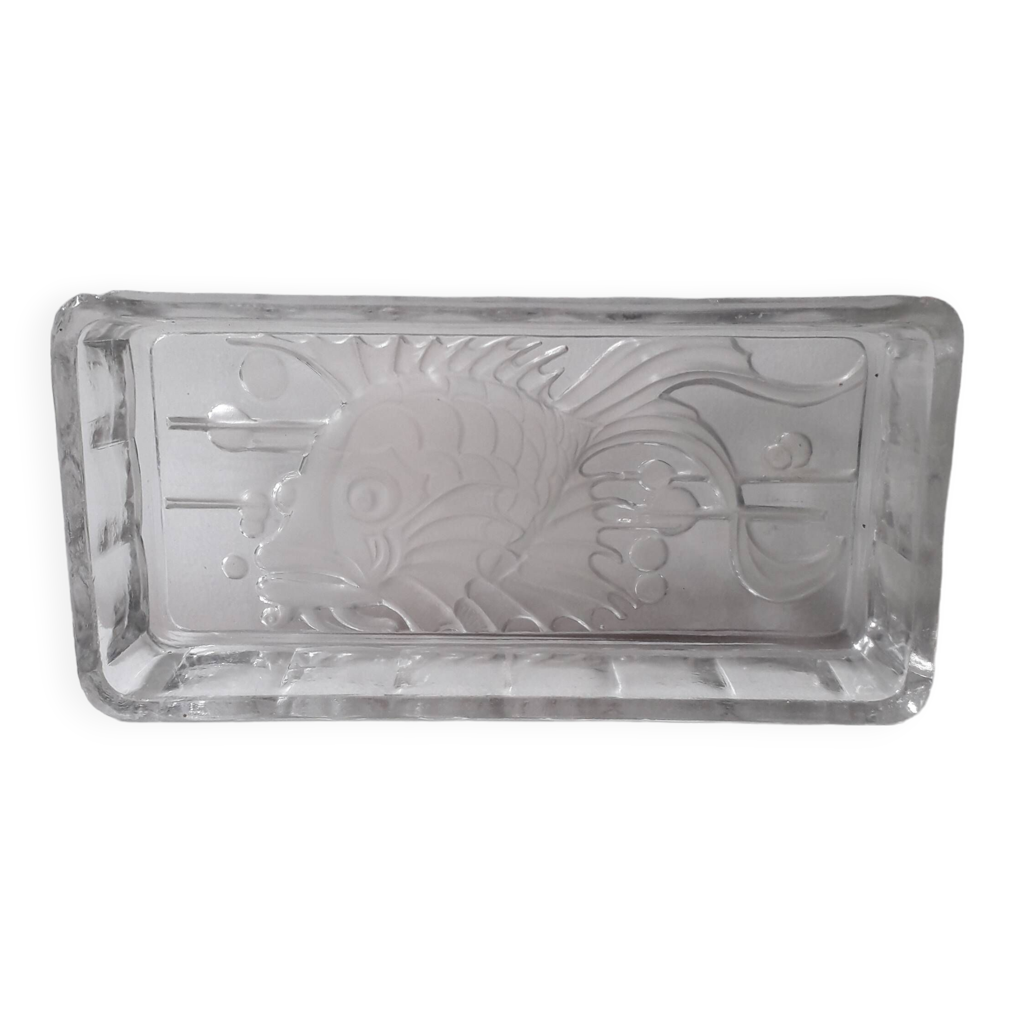 Fish pattern butter dish 1970 (17.5x8.5cm) A1