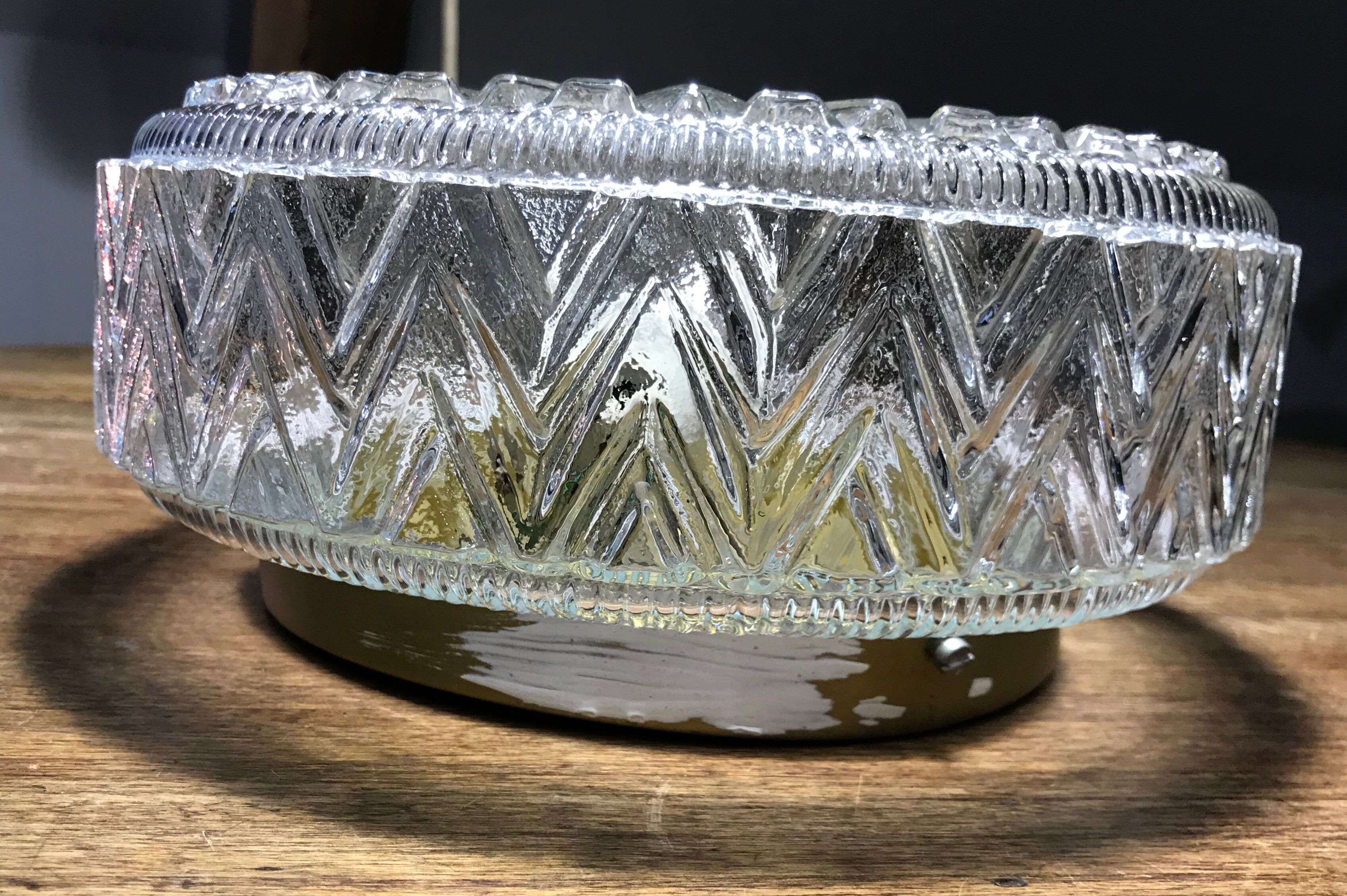 Molded glass ceiling light